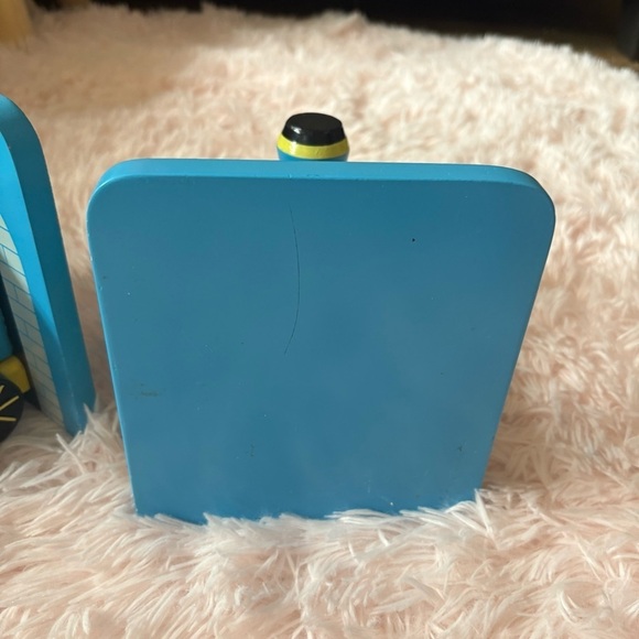 Vintage Blue and Yellow Train Bookends Kids Room Decor - Picture 4 of 7